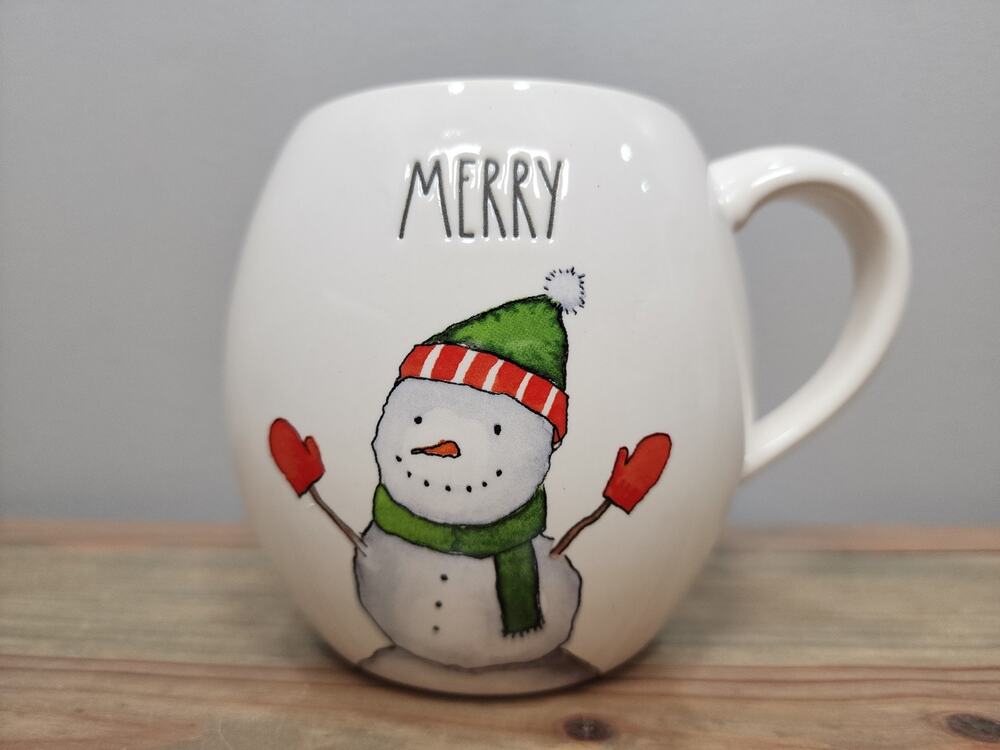 Rae Dunn By Magenta Artistan Collection Snowman Mug MERRY